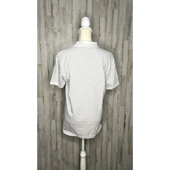 NWT Peter Werth Men's White Polka Dot Short Sleeve Polo Shirt Size Small - Picture 3 of 5